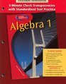 5Minute Check Transparencies with Standardized Test Practice Glencoe McGrawHill Algebra 1