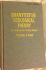 Quantitative Ecological Theory An Introduction to Basic Models