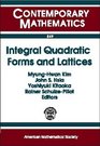 Integral Quadratic Forms and Lattices Proceedings of the International Conference on Integral Quadratic Forms and Lattices June 1519 1998 Seoul National  University Korea