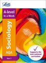 Letts Alevel In a Week  New 2015 Curriculum  Alevel Sociology Year 2 In a Week