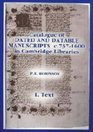 Catalogue of Dated and Datable Manuscripts C 7371600 in Cambridge Libraries