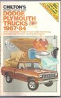 Chilton's repair  tuneup guide Dodge Plymouth trucks 196784 All US and Canadian models of 2 and 4wheel drive pickups Ramcharger and Trail Duster including diesel engines