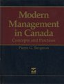 Modern Management in Canada Concepts and Practices