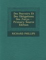 Des Pouvoirs Et Des Obligations Des Jurys  Primary Source Edition