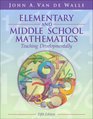 Elementary and Middle School Mathematics Teaching Developmentally Fifth Edition