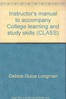 Instructor's manual to accompany College learning and study skills