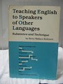 Teaching English to Speakers of Other Languages Substance and Techniques