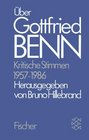 ber Gottfried Benn Kritische Stimmen 19571986