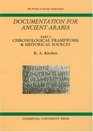 Documentation for Ancient Arabia Part I Chronological Framework and Historical Sources