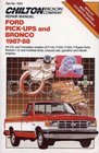 Chilton's Repair Manual: Ford Pickups and Bronco 1987-88 (Chilton's Repair Manual (Model Specific))