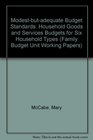 Modestbutadequate Budget Standards Household Goods and Services Budgets for Six Household Types