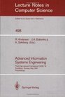 Advanced Information Systems Engineering Third International Conference Caise '91 Trondheim Norway May 1315 1991 Proceedings