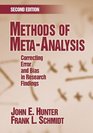 Methods of MetaAnalysis  Correcting Error and Bias in Research Findings