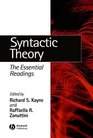 Syntactic Theory The Essential Readings