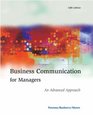 Business Communication for Managers An Advanced Approach