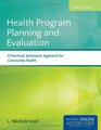 Health Program Planning  Evaluation