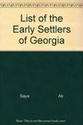 List of the Early Settlers