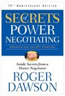 Secrets of Power Negotiating 15th Anniversary Edition Inside Secrets from a Master Negotiator