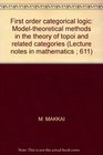 First order categorical logic Modeltheoretical methods in the theory of topoi and related categories