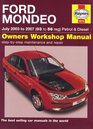 Ford Mondeo Petrol and Diesel Service and Repair Manual 2003 to 2007
