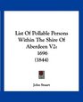 List Of Pollable Persons Within The Shire Of Aberdeen V2 1696