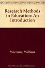 Research methods in education An introduction