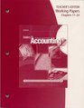 Teacher's Edition of Working Papers of Century 21 Accounting Advanced Chapters 1124 9th Edition