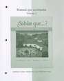 Workbook/Lab Manual Volume 2 to accompany Sabas que