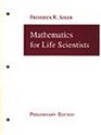 Mathematics for Life Scientists Preliminary Edition