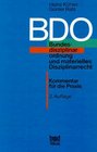 BDO Bundesdisziplinarordnung und materielles Disziplinarrecht Kommentar fur die Praxis