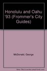 Frommer's Comprehensive Travel Guide Honolulu  Oahu '93