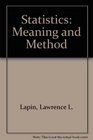 Statistics Meaning and Method