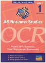 AS Business Studies OCR Businesses Their Objectives and Environment Unit 1module 2871
