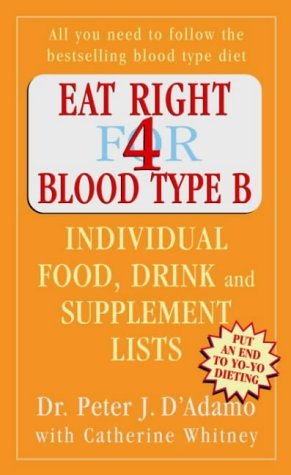 Eat Right for Blood Type B Individual Food Drink and Supplement Lists ...