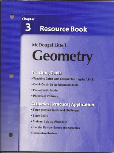 Mcdougal littell geometry chapter 3 resource book larson paperback 