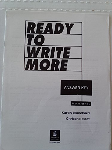 Ready to Write More Answer Key, Karen Blanchard, Christine Root