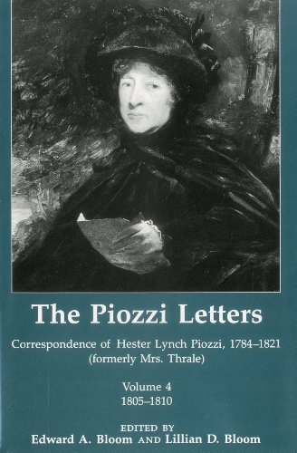 The Piozzi Letters Correspondence of Hester Lynch Piozzi 17841821 ...