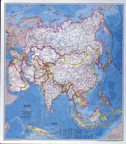 National Geographic Asia Map 38 X 33 NG Country Region Maps, National ...